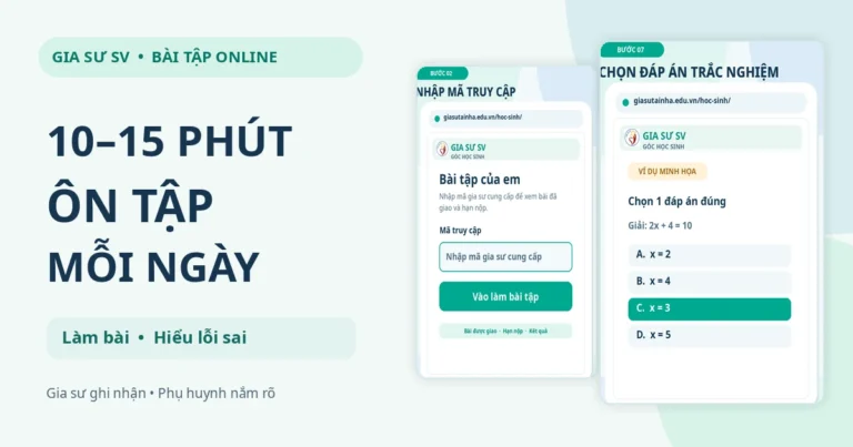 Làm bài tập online 10–15 phút mỗi ngày: Con dễ ôn, ba mẹ dễ theo dõi