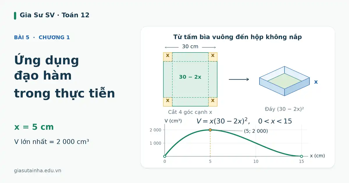 Toán 12 – Bài 5. Ứng dụng đạo hàm trong thực tiễn