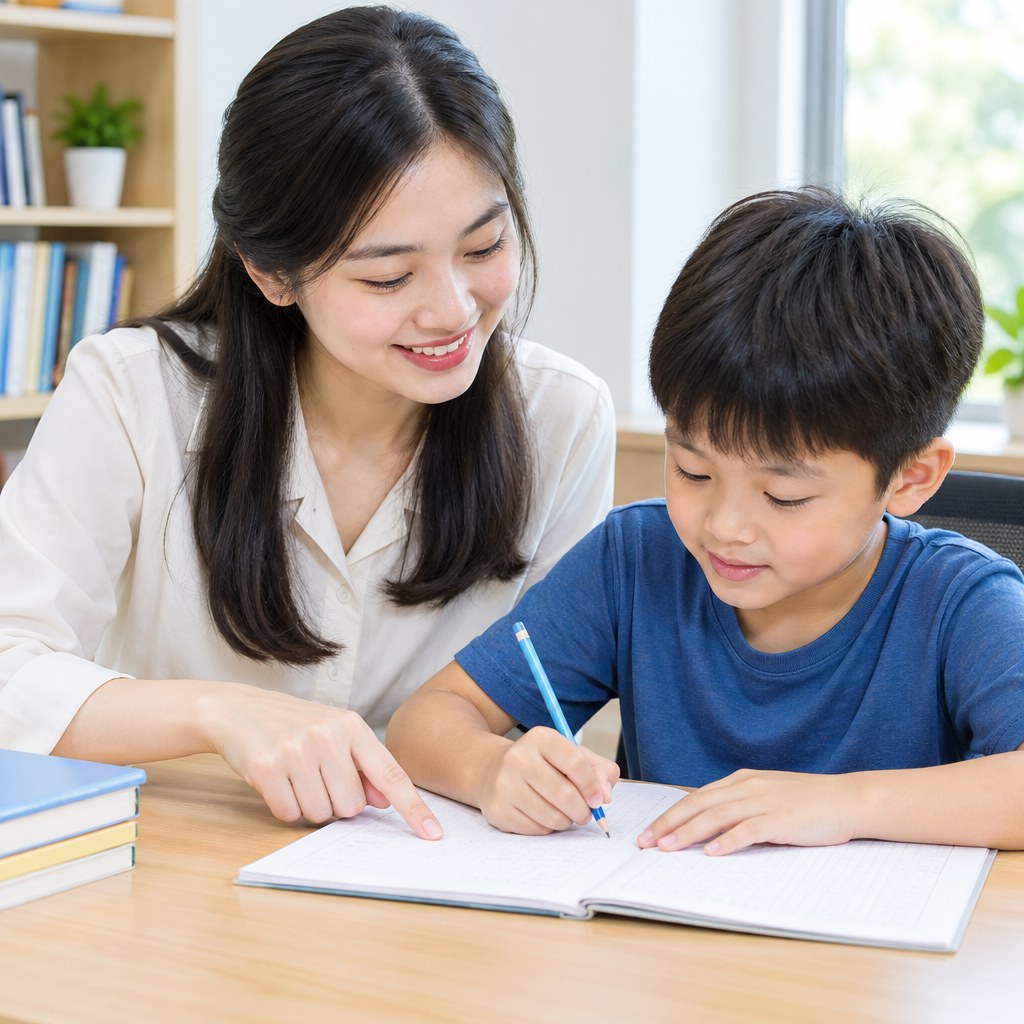Gia sư Tiểu học Việt Nam hướng dẫn học sinh học tại nhà