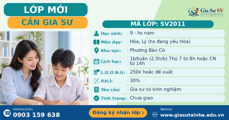 Lớp SV2011 cần gia sư - Gia Sư SV