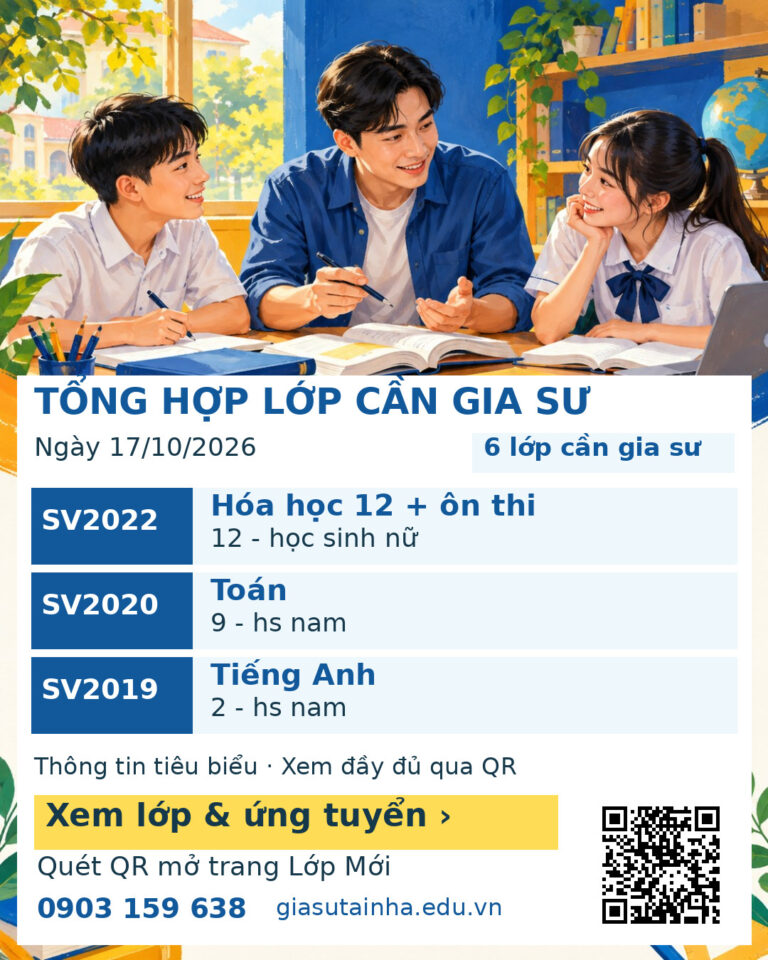 Lớp SV2023 cần gia sư - Gia Sư SV